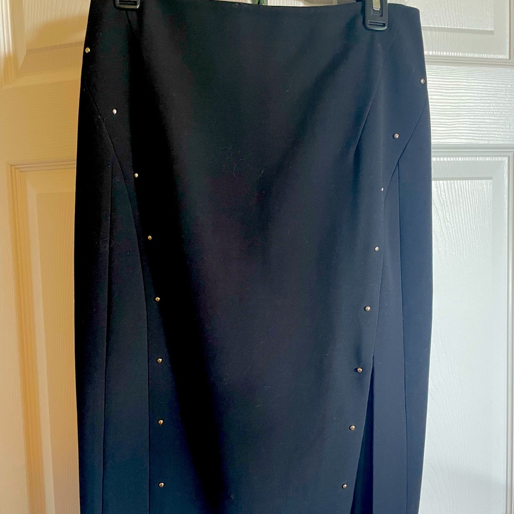 Whbm black skirt with gold studs
